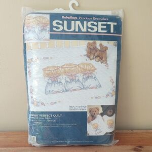 NEW Vintage 1996 Dimensions Sunset Baby Hugs Almost Perfect Quilt Embroidery Kit